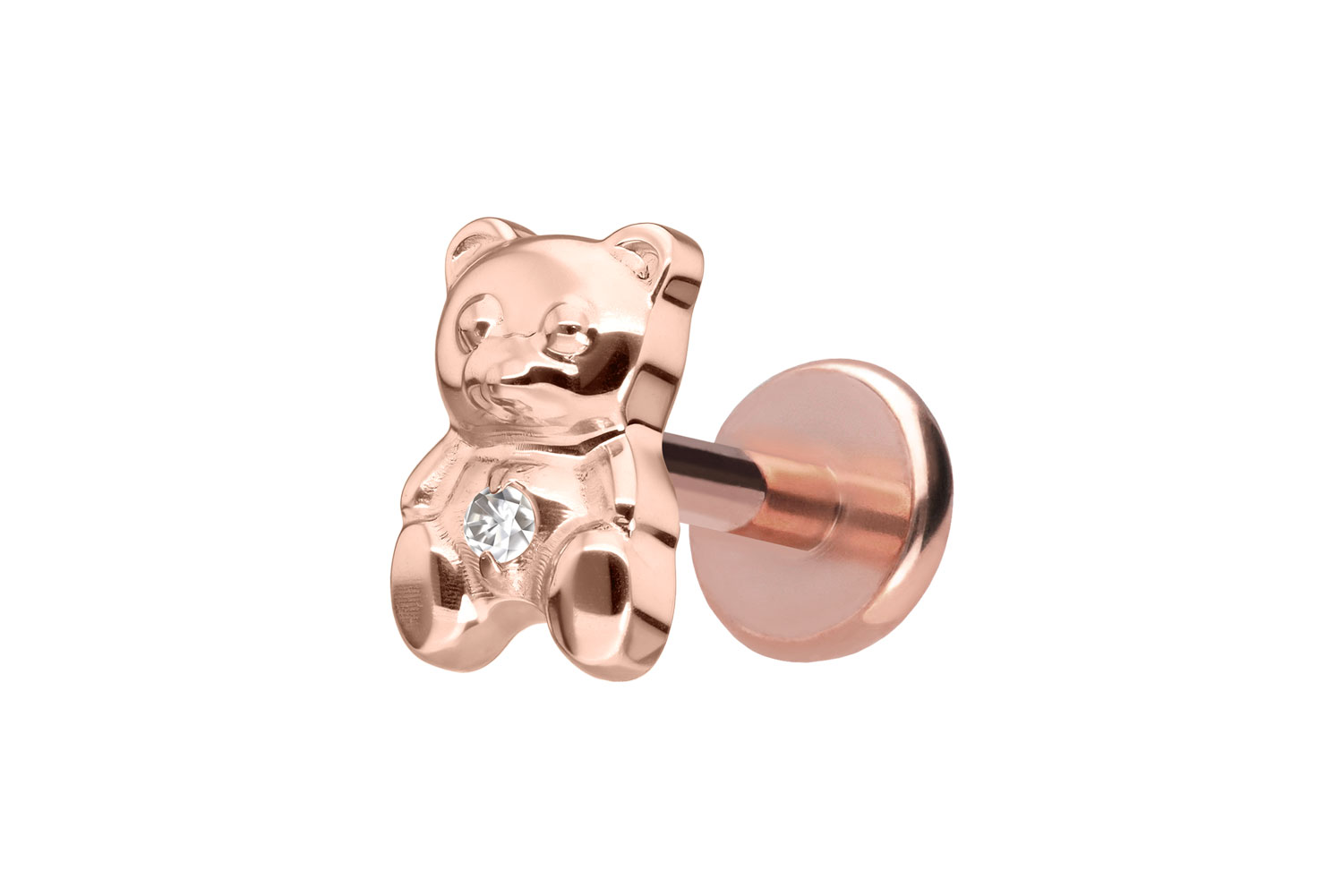 Titan Labret mit Push Fit TEDDYBÄR | RO = Roségoldfarben | 1 | 5 | PFT5117_[284440]